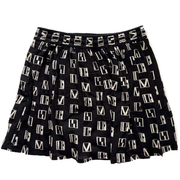 Madewell Black Cream Woodblock Mini Skirt S VGUC - Picture 4 of 13